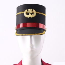Party Hats Children Adt Drum Soldier Conductor Cap Horn Band Hat Carnival Marching Performance Props Cosplay Accessories Supplies Dr Dhy0O