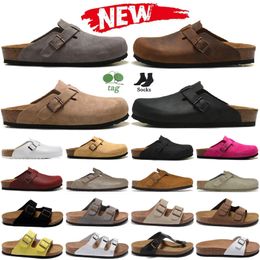 2024 design Boston Zoccoli Pantofole Sandali Birken Uomo Donna Tacco piatto Arizona Mayari Pantofola in pelle di serpente Slide Clog Infradito Cinturino con fibbia Ciabatte in cotone con plateau