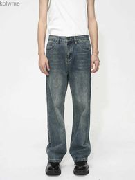 Men's Jeans 2023 Four Seasons Mens Loose Vintage Trousers Mid High Waist Slim Fit Denim Casual Pants High Quality Blue Colour Jeans S-XL YQ240205