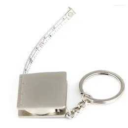 Keychains Creative Metal Stainless Steel Measurement Tool Keychain Mini Portable Practical Tape Measure Fashion Pendant