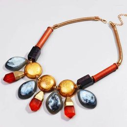 Chains FishSheep Statement Big Resin Bib Choker Pendant Necklaces For Women Vintage Large Beads Collar Necklace Party Accessories