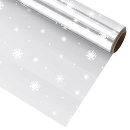 STOBOK 80cm Cellophane Wrap Thickness Roll Snowflake Decorated Bags Gift Baskets Arts Crafts 240124