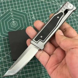 High End EDC Pocket knife D2 Satin Tanto Point Blade CNC Aviation Aluminium Handle New Design Knives Outdoor Camping Hiking Survival Tools