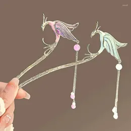 Hair Clips Chinese Style Tassel Phoenix Pearl Rhinestone Butterfly Stick Jewellery Wedding Accessories Charm Metal Hairpins