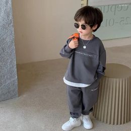 Clothing Sets Boys Spring And Autumn Sweatershirts Children's Leisure Korean Style Sports Kids Baby Top Pants Two Piece