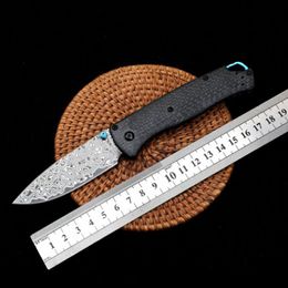 Damascus Steel Blade BM 535 Tactical Folding Knife Carbon Fiber Handle Outdoor Camping Survival Pocket Knives EDC Tool