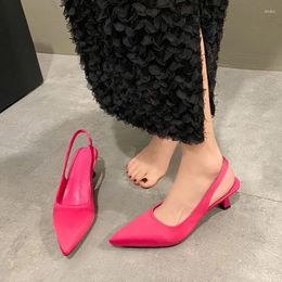 Dress Shoes For Women 2024 Fashion Slingbacks Women's High Heels Classics Pumps Pointed Toe Slip On Thin Heel Female