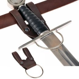 Party Supplies Mediaeval Viking Knight Pirate Leather Belt Sword Frog Metal Ring For Axe Mace Hatchet Hammer Holder Tomahawk Holster Hanger