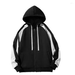 Men's Hoodies Autumn Sporty Versatile Solid Colour Casual Hooded Jacket