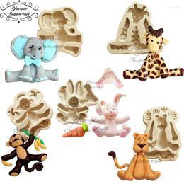 Baking Moulds Yueyue Sugarcraft Animal Elephant/Dog/Rabbit/silicone Mold Fondant Cake Decorating Tools Chocolate Gumpaste Clay Mould