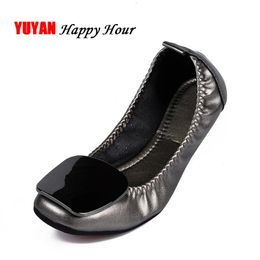 Plus Size Women Boat Shoes Bling Flat Single Flats Office Ladies Brand Soft Comfortable A067 240202