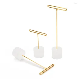 Jewelry Pouches White Acrylic Base T-Bar Earring Display Stand Small Metal Earrings Holder Showcase Displays Pography Props
