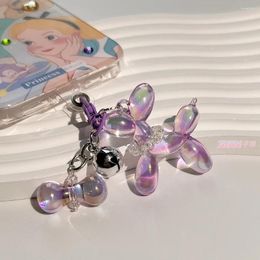 Keychains Kawaii Balloon Dog Key Chains Colorful Transparent Cartoon Beautiful Bag Accessories Fashion Ring Pendants