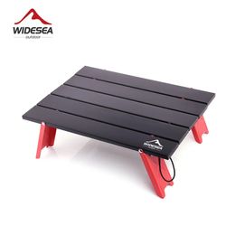 Widesea Camping Mini Portable Foldable Table for Outdoor Picnic Barbecue Tours Tableware Ultra Light Folding Computer Bed Desk 240125