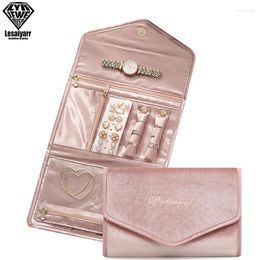 Jewelry Pouches Travel Organizer Roll Foldable Bag Storage For Journey-Rings Necklaces Bracelets Earrings