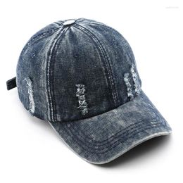 Ball Caps Distressed Baseball Cap Unisex Style Faded Cotton Jeans For Men Women Vintage Trucker Hats