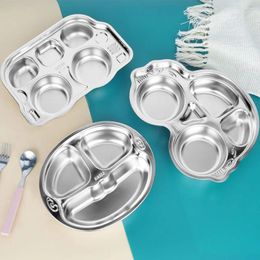 Plates Fast Plate 304 Stainless Steel Divided Dinner Tray Lunch Container For School Canteen-Fast Adult Box