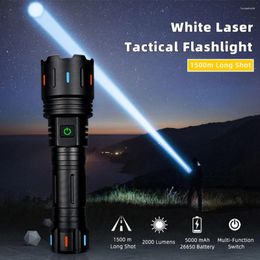 Flashlights Torches 2024 White Spotlight LED Flashlight LEP Super Long S Lighting Outdoor Type-C USB Rechargeable 50W Tactical Flash Light