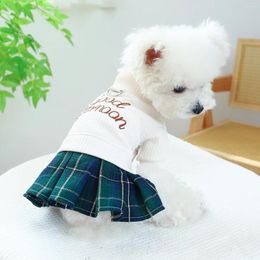 Dog Apparel Cat Clothes Pet Accessories Spring And Autumn Knitted Pleated Dress Princess Supplier