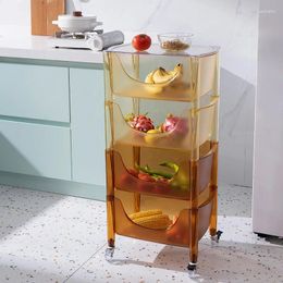 Kitchen Storage Nordic Landing Shelf Multi-layer Snack Cart U-shaped Opening Vegetable Basket Universal Mobile Bathroom Rack