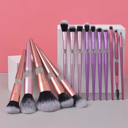 Karsyngirl 15Pcs Ultra Soft Colourful Makeup Brushes Set Powder Foundation Contour Blush Highlighter Concealer Eyeshadow Brush 240126