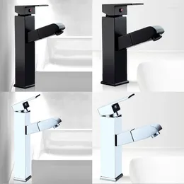 Bathroom Sink Faucets High Quality Kitchen Cold/ Water Pull Out Faucet Copper Health Accessories Silver Black