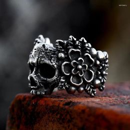 Cluster Rings BEIER 2024 Arrival Stainless Steel Multifarious Skull Flower Ring For Men Biker Punk Hip Hop Gothic Jewellery Wholesale Gift