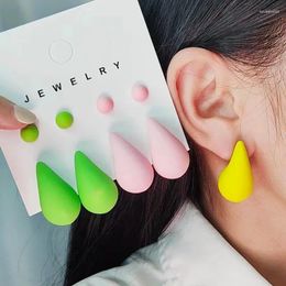 Dangle Earrings 1 Set Chunky Dome Waterdrop Drop For Women Girl 4 Pcs Candy Color Acrylic Big Teardrop Stud Dupes Ear Jewelry