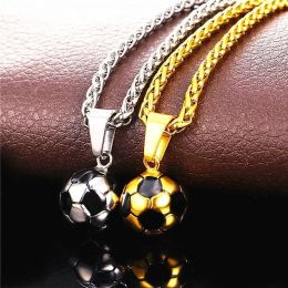 Sports Product Football Necklace with Stainless Steel Chain Necklace Football Boys Gift Necklace for Men