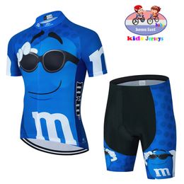 Cartoon Short Sleeve Kids Cycling Jersey Set MTB Ropa Ciclismo Child Bicycle Wear Boys/girl Summer Cycling Clothing 240119