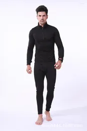 Outdoor Jackets Sports Thermal Underwear Men's Qi Xing Yi Breathable Grid Polar Fleece Skiing Tight-Fit Quick-Dry