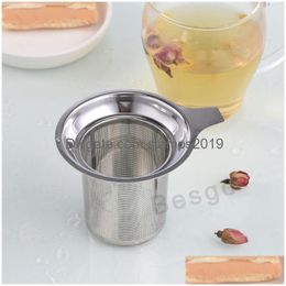 Coffee Tea Tools Stainless Steel Mesh Infuser Household Reusable Strainers Metal Spices Loose Philtre Strainer Herbal Spice Philtres Dhz7G