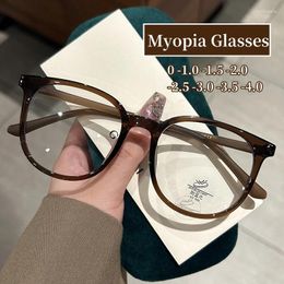 Sunglasses Fashion Trend Minus Diopter Myopia Glasses For Women Men Retro Round Frame Near-sighted Prescription Eyewear 0 TO -4.0