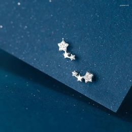 Stud Earrings S925 Silver Needle Zircon Star Screw For Women Cartilage Piercing Jewellery Gift Eh1887