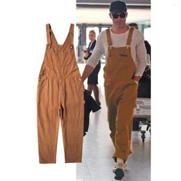 Men's Jeans Denim Suspenders Men Trendy Summer Casual Loose Straight Jumpsuit Overalls Retro Age-reducing Fashion Style