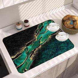 Table Mats Marble Printed Kitchen Super Absorbent Mat Coffee Dish Draining Drying Quick Dry Bathroom Drain Pad Dinnerware Placemat