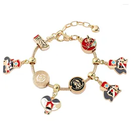 Charm Bracelets Game Honkai Star Rail Bracelet Character Pamu Metal Beads Chain Bangle Adjustable Personality Jewellery Accessories