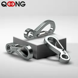 Keychains 10 PCS Mini Spring Buckle Key Chain 304 Stainless Steel Quick Hook Keychain High Load Bearing Keyring Multi-Purpose Ring Q29