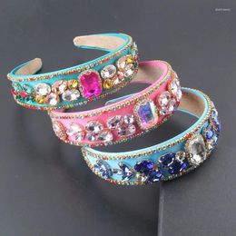 Hair Clips Baroque Inlaid Rhinestone Colorful Headband Ladies Dance Party Travel Street Pography Accessories Headwear 943