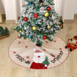 Christmas Decorations Easy To Install Tree Skirt Holiday Season Exquisite Snowflake Snowman Santa Claus Pattern For Home