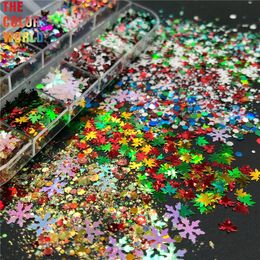 TCT-370 Christmas Nails Glitter Nail Art Christmas Decoration On Tumblers Craft DIY Handmade Accessoires Festival Party Makeup 240202