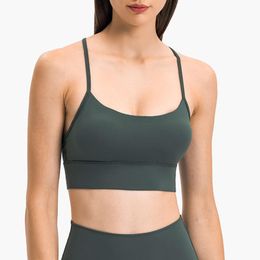 2024 LULUS ALIGN YOGA OUTFITS女性がフィットネスのために作物ジムの服を走っている女性インパクトウーマンスポーツブラボーンズガールズヨガウェア