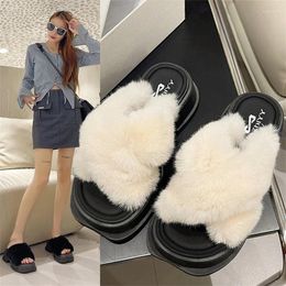 Slippers Square Head Cross Hair Thick Sole One Line For Women's Korean Casual Feeling Sponge Cake Sandals