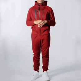 Men's Tracksuits High Quality Abaya Set Men Solid Sports Full Drawstring Polyester Daily Sets Promotion