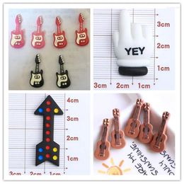 Decorative Figurines Kawaii Resin Mini Guitar Arrow Fingers Flatback Cabochon Charm Scrapbook DIY Crafts Decoration Accessories