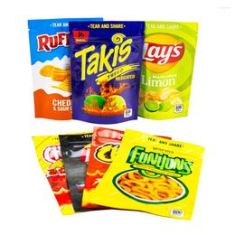 Storage Bags 600mg Mylar Empty Plastic Opp Pouches Smellproof Zipper Sealed Container Food Chips Reusable Stands Up Packaging