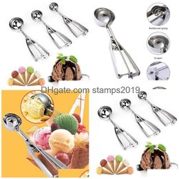 Ice Cream Tools Stainless Steel Scoop Food Buffet Scooper Wholesale Bh8606 Drop Delivery Home Garden Kitchen Dining Bar Dhoxr