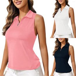 Women's Tanks Sleeveless Shirts Zip Up Tennis Running Tank Tops For Women Apparel Knit Shirt Dress