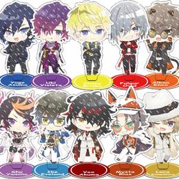 Keychains Anime Luxiem VTuber Acrylic Stand Shu Mysta Luca Ike Vox Character Model Plate Desk Decor Fans Gifts Keychain Keyring Cosplay