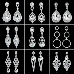 Dangle Earrings Big Crystal Bridal Wedding Drop For Women Large Teardrop Party Prom Luxury Jewellery Gift